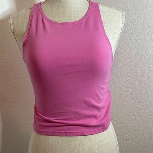 Forever21 pink stretch crop tank top